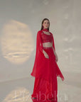 Regal pink cape style with leaf work