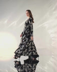 Noir Monarch Embroidered Cape Set