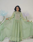 Floor-Length Anarkali with Zari Embroidery