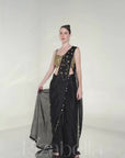 Ruby Noire Saree Set
