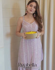 Mirror Embellished Sharara Set - Lavender
